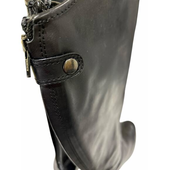 Ciao Bella Black Leather Riding Boots Back Zipper - Picture 8 of 10